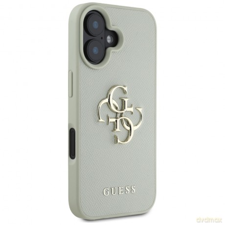 Guess nakładka Hardcase PU Grained Big 4G and Classic Logo do iPhone 16 6,1"; Zielona