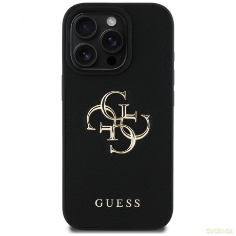 Guess nakładka Hardcase PU Grained Big 4G and Classic Logo do iPhone 16 Pro 6,3"; Czarna