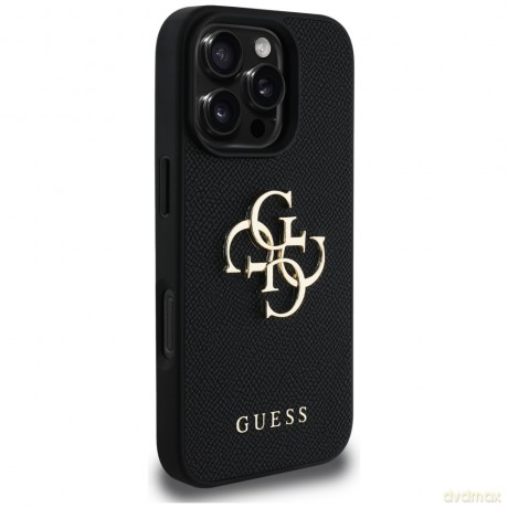 Guess nakładka Hardcase PU Grained Big 4G and Classic Logo do iPhone 16 Pro 6,3"; Czarna