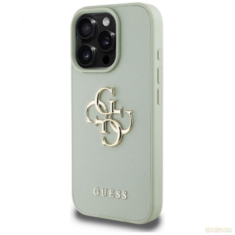 Guess nakładka Hardcase PU Grained Big 4G and Classic Logo do iPhone 16 Pro 6,3"; Zielona