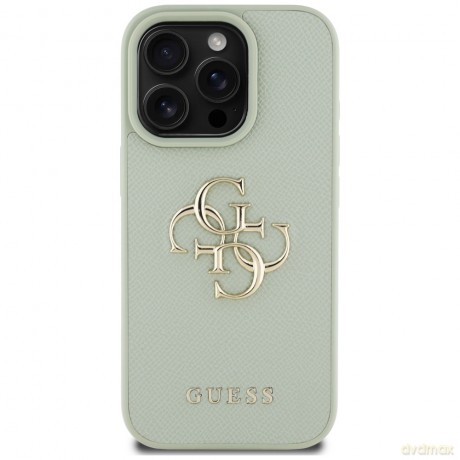 Guess nakładka Hardcase PU Grained Big 4G and Classic Logo do iPhone 16 Pro 6,3"; Zielona
