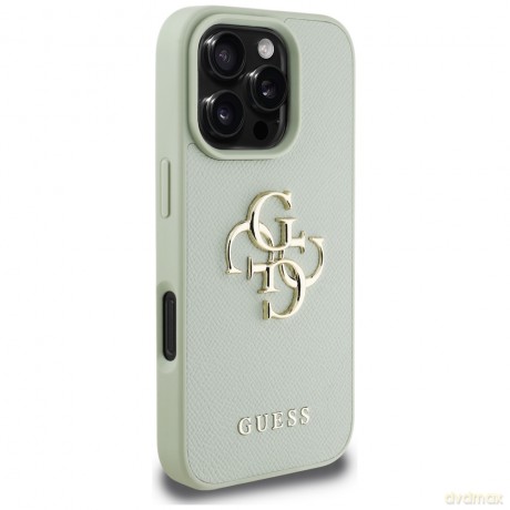 Guess nakładka Hardcase PU Grained Big 4G and Classic Logo do iPhone 16 Pro 6,3"; Zielona
