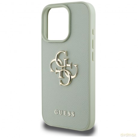 Guess nakładka Hardcase PU Grained Big 4G and Classic Logo do iPhone 16 Pro 6,3"; Zielona