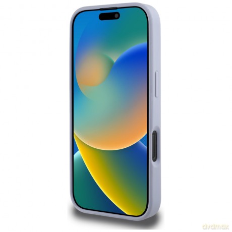 Guess nakładka Hardcase PU Grained Hot Stamp 4G Triangle Metal do iPhone 16 Pro 6,3"; Fioletowa