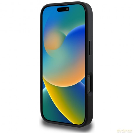 Guess nakładka Hardcase PU Grained Hot Stamp 4G Triangle Metal do iPhone 16 Pro Max 6,9"; Czarna