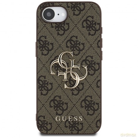 Guess Nakładka HC 4G PU Big Logo do iPhone 16e Brązowa