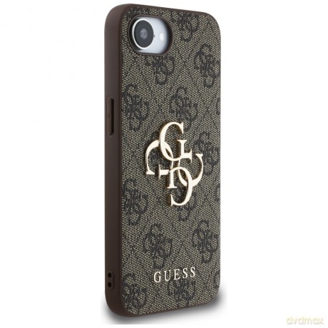 Guess Nakładka HC 4G PU Big Logo do iPhone 16e Brązowa