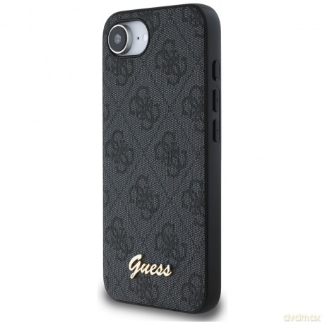 Guess Nakładka HC MagSafe 4G PU Script Logo do iPhone 16e Czarna