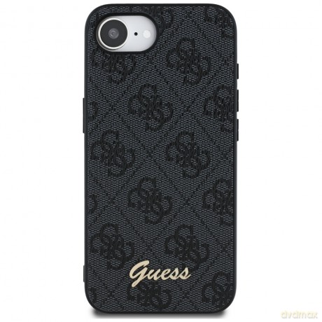 Guess Nakładka HC MagSafe 4G PU Script Logo do iPhone 16e Czarna