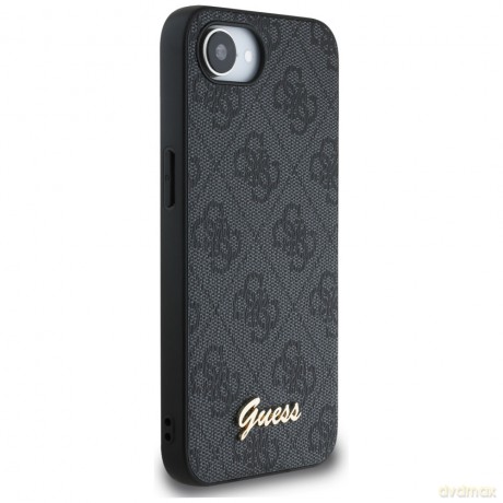Guess Nakładka HC MagSafe 4G PU Script Logo do iPhone 16e Czarna
