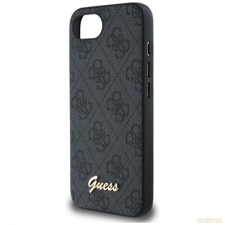 Guess Nakładka HC MagSafe 4G PU Script Logo do iPhone 16e Czarna
