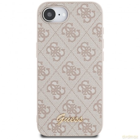 Guess Nakładka HC MagSafe 4G PU Script Logo do iPhone 16e Różowa