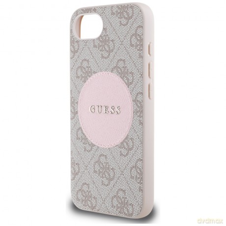 Guess Nakładka HC MagSafe PU 4G Circle with Classic Logo do iPhone 16e Różowa