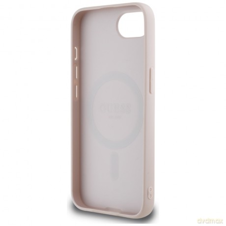 Guess Nakładka HC MagSafe PU 4G Circle with Classic Logo do iPhone 16e Różowa