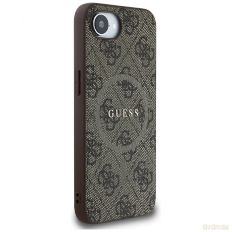 Guess Nakładka HC MagSafe PU 4G Ring Classic Logo do iPhone 16e Brązowa