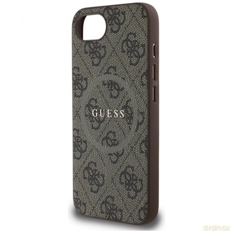 Guess Nakładka HC MagSafe PU 4G Ring Classic Logo do iPhone 16e Brązowa