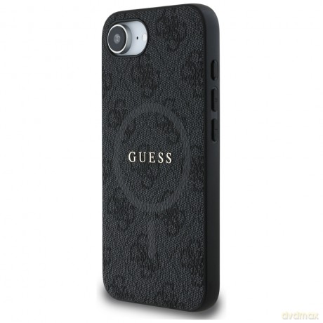 Guess Nakładka HC MagSafe PU 4G Ring Classic Logo do iPhone 16e Czarna