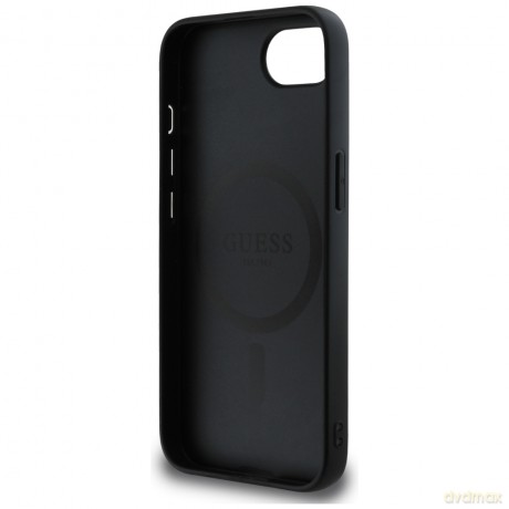 Guess Nakładka HC MagSafe PU 4G Ring Classic Logo do iPhone 16e Czarna