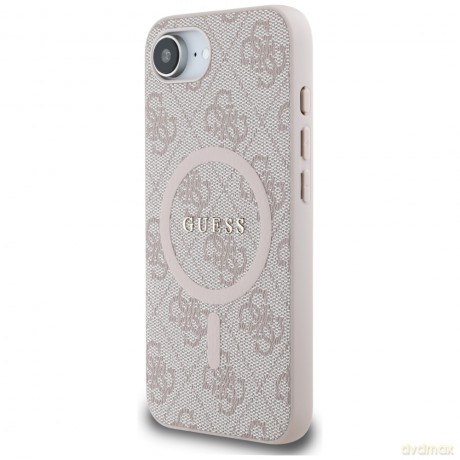Guess Nakładka HC MagSafe PU 4G Ring Classic Logo do iPhone 16e Różowa