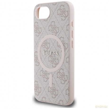 Guess Nakładka HC MagSafe PU 4G Ring Classic Logo do iPhone 16e Różowa