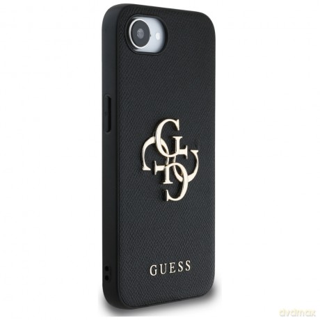 Guess Nakładka HC PU Grained Big 4G and Classic Logo do iPhone 16e Czarna