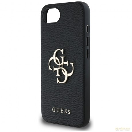 Guess Nakładka HC PU Grained Big 4G and Classic Logo do iPhone 16e Czarna
