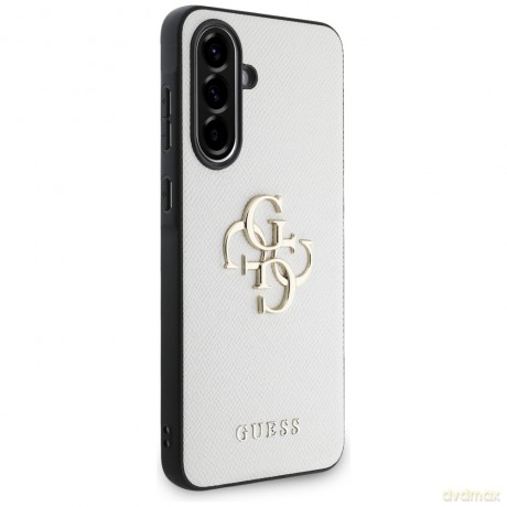 Guess Nakładka HC PU Grained Big 4G and Classic Logo do Samsung Galaxy A56 Beżowa