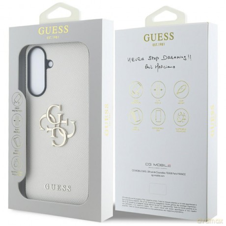 Guess Nakładka HC PU Grained Big 4G and Classic Logo do Samsung Galaxy A56 Beżowa