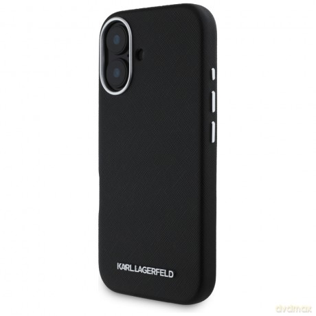 Karl Lagerfeld nakładka Hardcase MagSafe FW Saffiano Metal Logo do iPhone 16 6,1"; Czarna