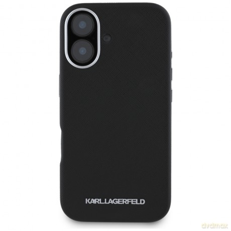 Karl Lagerfeld nakładka Hardcase MagSafe FW Saffiano Metal Logo do iPhone 16 6,1"; Czarna