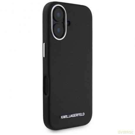 Karl Lagerfeld nakładka Hardcase MagSafe FW Saffiano Metal Logo do iPhone 16 6,1"; Czarna