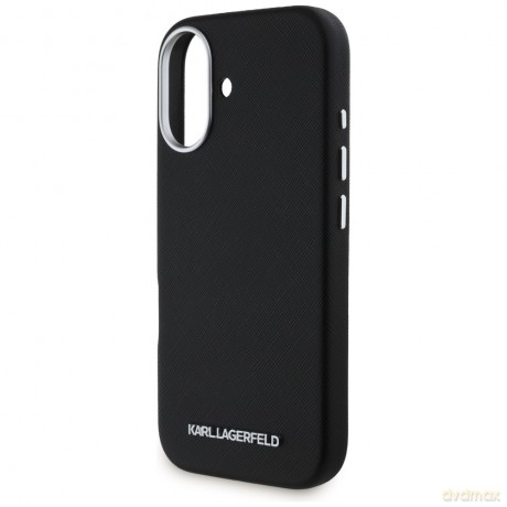 Karl Lagerfeld nakładka Hardcase MagSafe FW Saffiano Metal Logo do iPhone 16 6,1"; Czarna