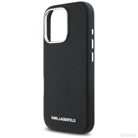 Karl Lagerfeld nakładka Hardcase MagSafe FW Saffiano Metal Logo do iPhone 16 Pro 6,3"; Czarna