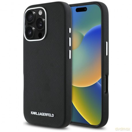 Karl Lagerfeld nakładka Hardcase MagSafe FW Saffiano Metal Logo do iPhone 16 Pro Max 6,9"; Czarna