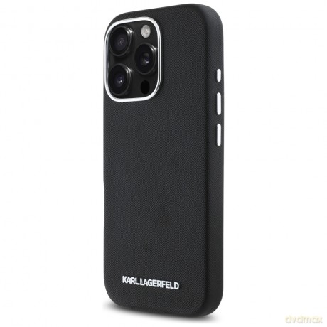 Karl Lagerfeld nakładka Hardcase MagSafe FW Saffiano Metal Logo do iPhone 16 Pro Max 6,9"; Czarna