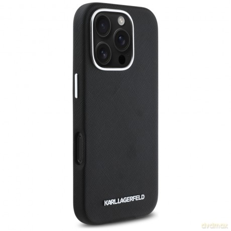 Karl Lagerfeld nakładka Hardcase MagSafe FW Saffiano Metal Logo do iPhone 16 Pro Max 6,9"; Czarna