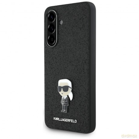 Karl Lagerfeld Nakładka HC Ikonik Fixed Glitter Ikonik Logo Metal Pin do Samsung Galaxy A56 Czarna