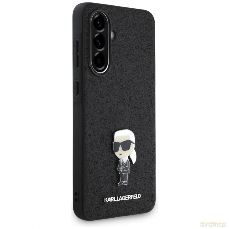 Karl Lagerfeld Nakładka HC Ikonik Fixed Glitter Ikonik Logo Metal Pin do Samsung Galaxy A56 Czarna