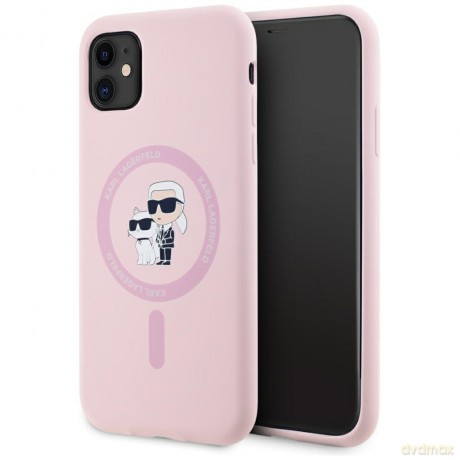 Karl Lagerfeld Nakładka HC MagSafe Silicone KC Body Ring do iPhone 11 Różowa