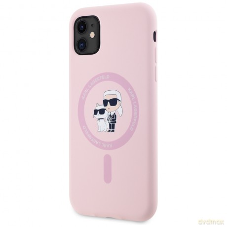 Karl Lagerfeld Nakładka HC MagSafe Silicone KC Body Ring do iPhone 11 Różowa
