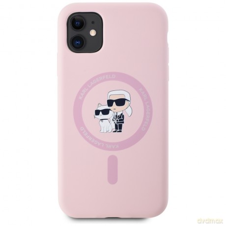 Karl Lagerfeld Nakładka HC MagSafe Silicone KC Body Ring do iPhone 11 Różowa