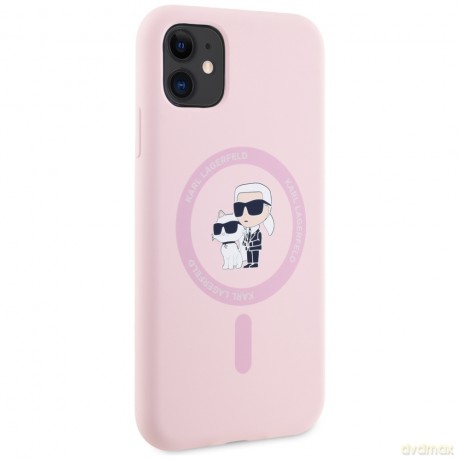 Karl Lagerfeld Nakładka HC MagSafe Silicone KC Body Ring do iPhone 11 Różowa