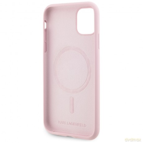 Karl Lagerfeld Nakładka HC MagSafe Silicone KC Body Ring do iPhone 11 Różowa