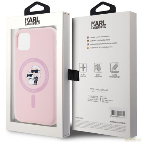 Karl Lagerfeld Nakładka HC MagSafe Silicone KC Body Ring do iPhone 11 Różowa