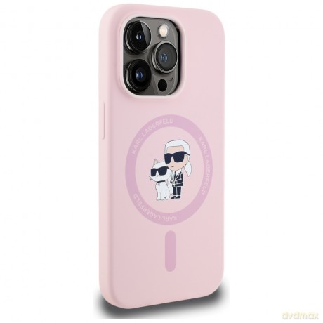 Karl Lagerfeld Nakładka HC MagSafe Silicone KC Body Ring do iPhone 14 Pro Max Różowa