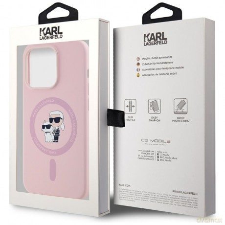Karl Lagerfeld Nakładka HC MagSafe Silicone KC Body Ring do iPhone 14 Pro Max Różowa