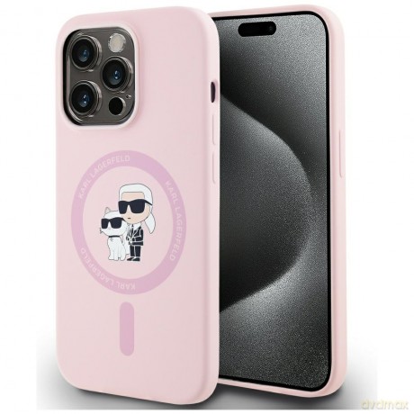 Karl Lagerfeld Nakładka HC MagSafe Silicone KC Body Ring do iPhone 14 Pro Różowa