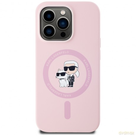 Karl Lagerfeld Nakładka HC MagSafe Silicone KC Body Ring do iPhone 14 Pro Różowa