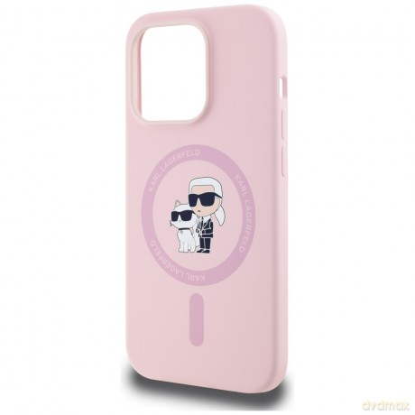 Karl Lagerfeld Nakładka HC MagSafe Silicone KC Body Ring do iPhone 14 Pro Różowa