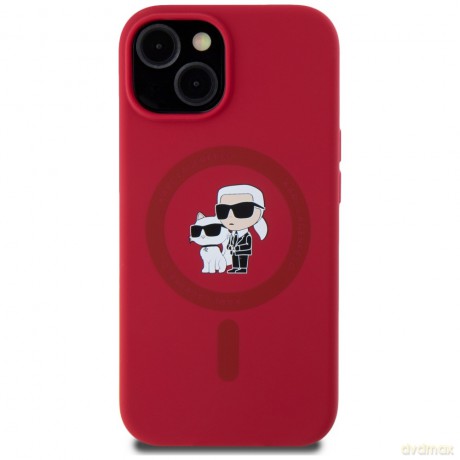 Karl Lagerfeld Nakładka HC MagSafe Silicone KC Body Ring do iPhone 15 Czerwona